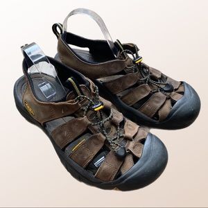 KEEN Men’s “Newport” Sandal Waterproof Washable Brown Leather Size 11.5 Shoes
